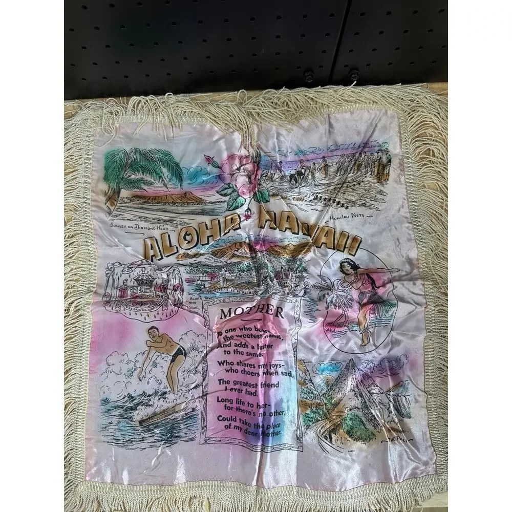 VINTAGE HAWAIIAN SOUVENIR WORLD WAR TWO PERIOD DECO PILLOWCASE LOT OF 3